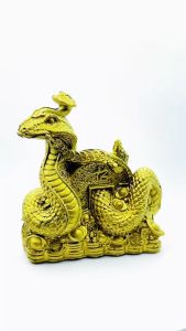 LCC 2025 Year of the Snake Brass Color Snake Feng Shui Figurine and Lucky Charm Decoration