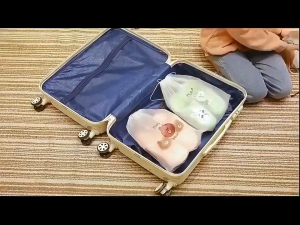 UMI Drawstring Transparent Organizer Storage Bear Bag Cute Travel Cosmetic Toiletries Shoes Plastic Bag Gift