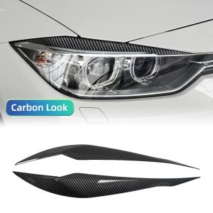 Gloss Black ABS Headlight Eyebrow Eyelid Cover Trim Stickers For BMW F30 F32 F33 F34 F35 F31 318i 320i 2013-2019