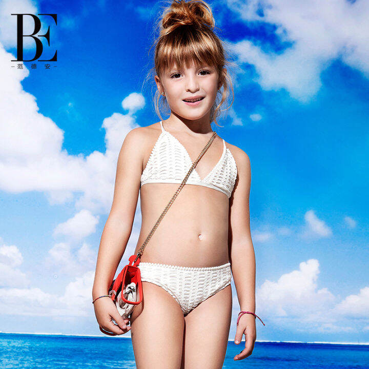 Be Balneaire Summer New Girl s Swimsuit Beach Bikini Split Solid