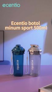 READY STOCK!!! New Ecentio Botol Minum Sport 500ml - Portable Bertali dan Terdapat saringan teh - Untuk keperluan sekolah kantor olahraga