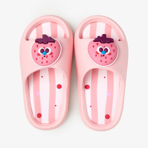 Adorable Soft Bottom Cartoon Slippers for Children Boys Girls Indoor Home Bathroom Slip-resistant EVA Summer Slippers Family Three