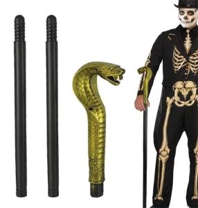 Egyptian walking cane golden cobra snake design wan Halloween props costume