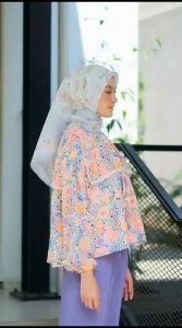 BLUS AUBREY BLOUSE BY GIOK BAHAN BABYDOLL PRINTING ALL SIZE ATASAN PREMIUM CANTIK MURAH NYAMAN MODIS