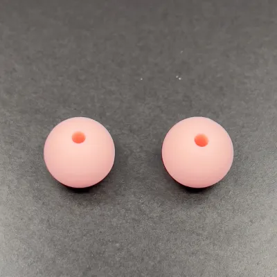 Veeds 2 Pcs Round Peach Bead 10mm Silicone DIY Beads Art and Craft
