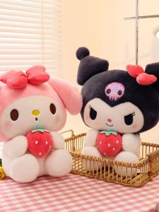 New Sanrio Strawberry Shortcake Corduroy Plush Doll Childrens Toy Soft Stuffed Animal Mascot Gift for Boys Aged 7-14