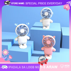 Mini Space Handheld Electric Fans with Base Holder Astronaut Design USB Rechargeable Portable Small Pocket Size Table Fan Indoor Outdoor Travel Office Use
