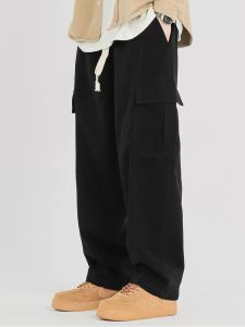 Trendy American Logging Straight Leg Workwear Pants Mens Casual Trousers Autumn Fashionable Loose Fit Long Pants