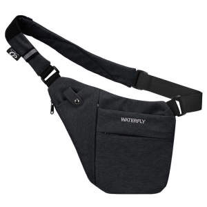 WATERFLY Sling Crossbody Chest Bag Slim Cross Body Bag Over Lightweight Shoulder Backpack Stealth Side Pack For Man Woman