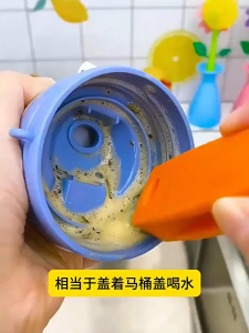 3-in-1 cup lid brush portable baby bottle brush cleaning brush set cup mouth brush insulated cup