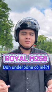 Mũ bảo hiểm 3/4 ROYAL M268 - 2 kính - Tặng kèm phụ kiện khăn trùm đầu - Màu đen - Hàng chính hãng