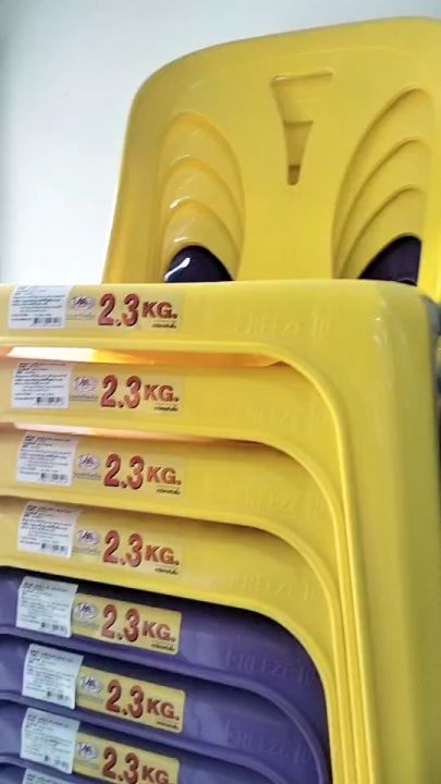 เก้าอี้พนักพิงรุ่นหงส์เกรดA นน.เก้าอี้ 2.3kgs. เกรดAรับน้ำหนักได้ถึง120kgs. (แต่ในสคบ.อนุญาติให้โชว์รับนน.ได้ไม่เกิน90โล) ความสูงจากพื้นถึงที่นั่ง 43 cm. แข็งแรง มียางกันลื่น