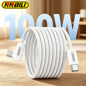 NNBILI 100W USB to Type C 90° Elbow Data Cable Type C to Type C Super Charging Game Cable for iPhone Samsung Huawei POCO Realme