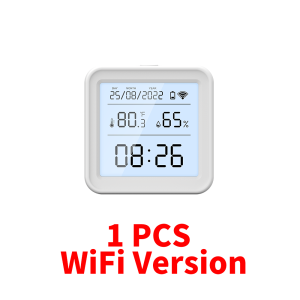 Tuya Zigbee/WiFi Temperature and Humidity Sensor Backlight Indoor Thermometer Hygromet Work With Alexa Google Home Voice Control