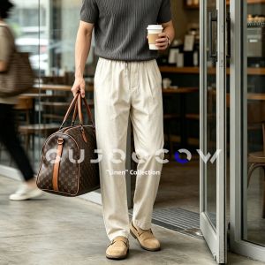 Retro Style Lightweight Linen Casual Pants
