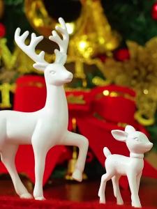 2 Pcs Room Decor Mother Deer Cute Kids Room Decor Sculptures Kawaii Sculptures Christmas Home Decoration Fawn Figurines