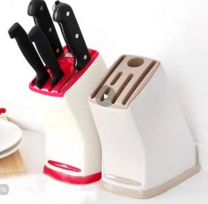 [SG SHOP SELLER] Kitchen Plastic Multifunction Knife Storage Holder Stand (Assorted Colour)