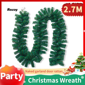 2.7M Christmas wreath green Christmas wreath pine vine hanging ornaments suitable for Christmas wedding party decoration