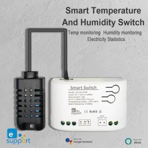 EWELINK Smart WiFi Relay Remote Control With Temperature Humidity Sensor Passive Dry Contact Switch RF433 Alexa Alice Compatible