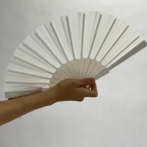 1PC Chinese Style Folding Fan Dance Tai Chi Morning Exercise Fan Plain Solid Color Fan Plastic Craft Fan