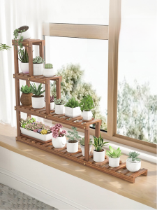 Modern Simple Style Multi-layered Wooden Plant Stand for Balcony Living Room Succulent Flower Rack Standable Detachable