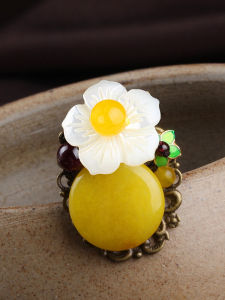 แหวนจีนสไตล์เผ่าพันธุ์ อุปกรณ์ตกแต่งแบบวินเทจ เครื่องประดับแฟชั่นหลากหลายสําหรับผู้หญิง แหวนมือออกแบบเปิดโลหะเคลือบทองและเงิน