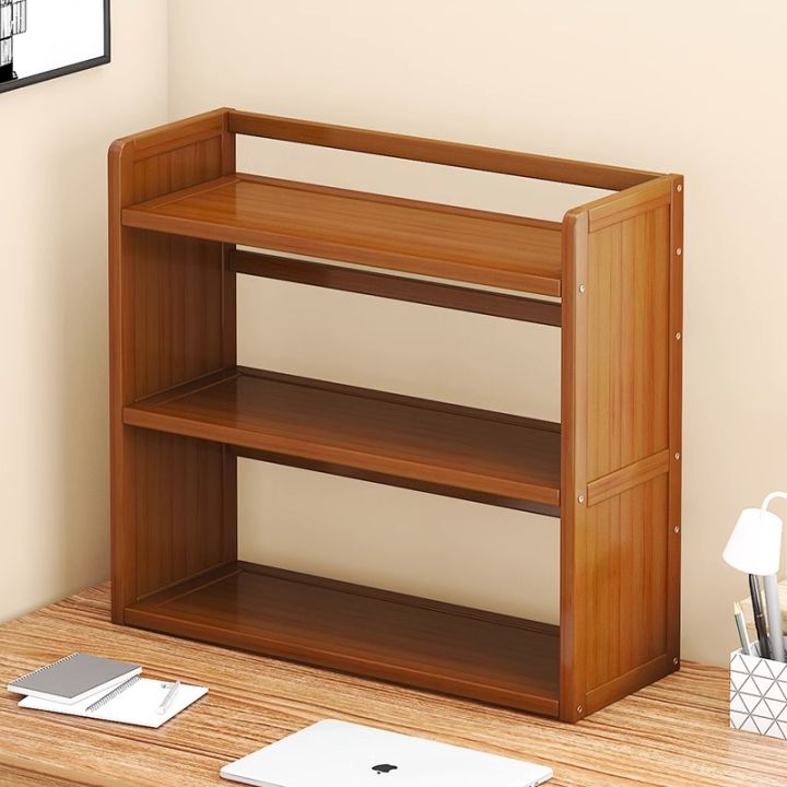 Solid Wood Bookshelf Office Simple Desktop Small Storage Shelves