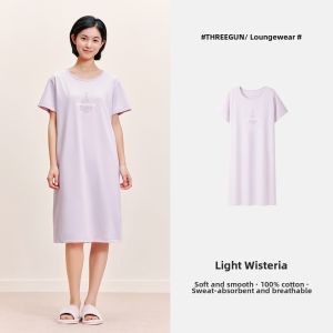 THREEGUN | Water-soft Cotton Breathable Womens Nightdress