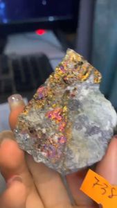 "Viên đá phép thuật vàng găm Pyrite huyền bí ngũ sắc lắp lắm tự nhiên năng lượng vũ trụ 738 chưa rửa đất "