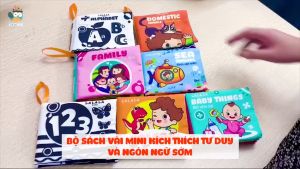 Sách vải kích thích thị giác cho bé sơ sinh 0 đến 12 tháng - Lalala Baby - 8 trang kích thước 12x11 cm
