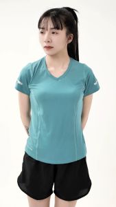 Áo thun thể thao nữ cổ tim tập gym yoga mã [GY08] chất thun lạnh chính phẩm thấm hút mồ hôi thoải mái vận động.