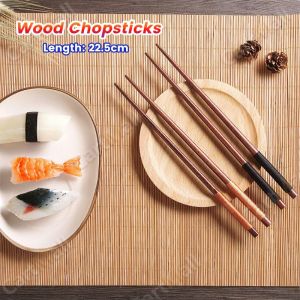 Wooden Chopsticks Japanese Style Reusable Anti-falling Chopsticks for Cooking Eating Restaurants Noodles Portable 1 pair