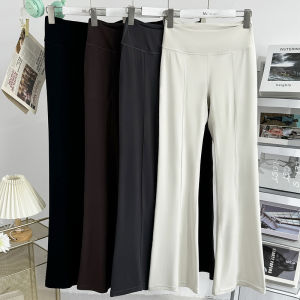 High Waist Yoga Sports Womens Bell Bottom Pants Patchwork Midi Length Loose Fit Trousers Fashionable Casual Long Pants