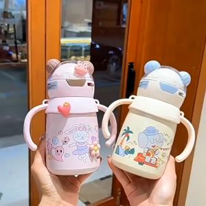 400ml ขวดน้ำเก็บความร้อน-เย็น 316 ส่วนผสม สายสะพาย พร้อมหลอด ของ AJ091