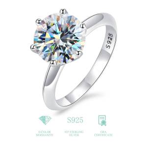 TY 0.5-3CT Moissanite 925 Sterling Silver Wedding Ring For Women Men Shining Moissanite D VVS1 Ring Luxury Jewelry Engagement