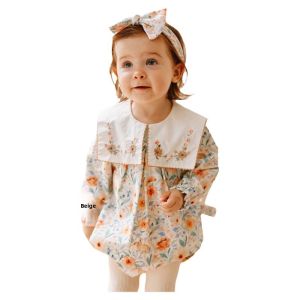 OAK FAMILY | Girls Bubble Sleeve T-Shirt Overhead Floral Embroidery Cotton Spring Autumn Wear For Babies And Toddlers Oak Family Brand