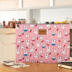 Korean Style Cartoon Waterproof A4 Document Bag Zipper File Folder Portable Large Capacity Pregnancy Check Archive Book Storage Bag
