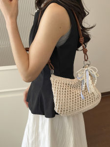 JIFANPAUL | Summer Lightweight Weave Crossbody Bucket Bag Zipper