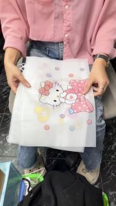 🌈ซองซิปพลาสติก A4🎒กระเป๋าใส่เครื่องเขียน⭐Hello Kitty 24x35 cm📌เลือกลาย✔️พร้อมส่งในไทย กระเป๋าดินสอ
