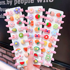 Cute Candy Color Resin Bow Fruit Design Hair Clips