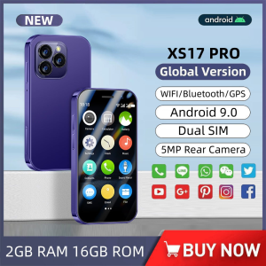 SOYES XS17 PRO 3G Mini Smartphone Quad Core 3.0Inches HD Screen 2GB RAM 16GB ROM 5MP Rear Camera 1180mAh WIFI Bluetooth GPS Android 9.0 Dual SIM Small Mobile phone