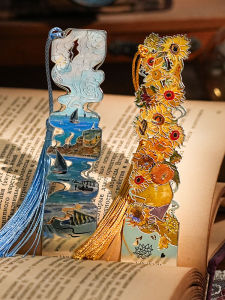 High-End Vintage Van Gogh Oil Painting Bookmarks Metal Hollow out Brass Luxury Premium Feel Gift Box Set for Graduates Teachers Day Gifts