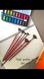 JOWOART high-grade mink 6 pcs/set fish tail fan shape Watercolor gouache acrylic painting pen artist oil painting brushes art supplies
