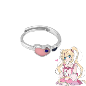 Anime Mermaid Melody Ring High Appearance Level Cosplay Ring Katon Seven Seas Lucia Heart Ring Couple Accessories Jewelry Gifts