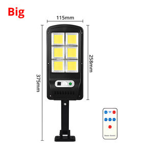 1X 300W Powerful PIR Motion Sensor Smart Remote Control Home Led COB IP65 Waterproof Solar Light Garden Outdoor Wall Street Lamp