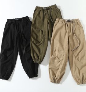 Washed Pure Cotton Mens Casual Pants Spring Autumn Loose Fit Versatile Youthful Trendy Long Trousers Workwear with Cuff