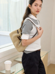 Jonbag | Color-block Pleated Full-grain Leather Womens Commuter Hobo Bag