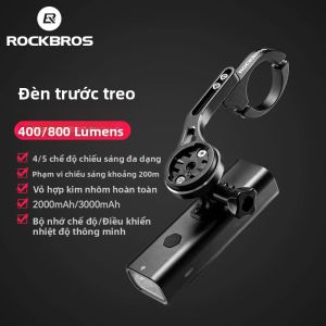 Đèn Xe Đạp ROCKBROS 400LM 800LM Đèn Trước Bằng Nhôm Dành Cho Xe Đạp Leo Núi Và Đường Trường Chống Nước IPX6 Có Giá Đỡ Mở Rộng Type-C Đèn Treo Xe Đạp