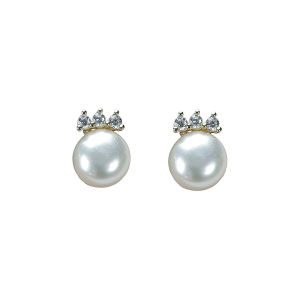 Her Lab Jewelry | Thời trang Hàn Quốc 5A lớp bông tai ngọc trai nước ngọt chính hãng ngọc trai tự nhiên sterling bạc cao cấp bông tai nhỏ và cá nhân Bông tai dát Zircon với hộp quà tặng