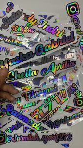 STIKER NAMA HOLOGRAM CUSTOM BISA REQUEST STIKER NAMA